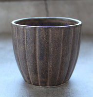 Ridged Stemless Wine Glass