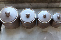 4 Piece Canister Set with Lids Stoneware Pottery