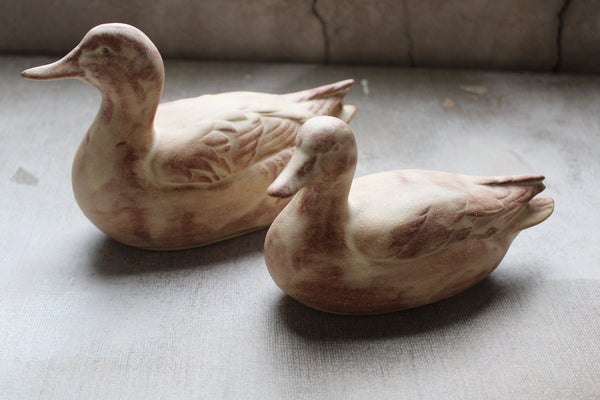 Pair of Stoneware Ducks