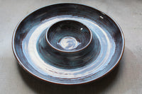 Large Pottery Chip and Dip Serving Bowl