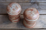 Salt and Pepper Shakers with Stoppers Stoneware Pottery